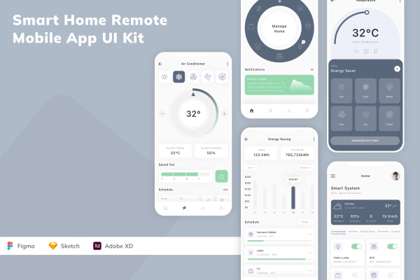 Smart Home Remote Mobile App UI Kit