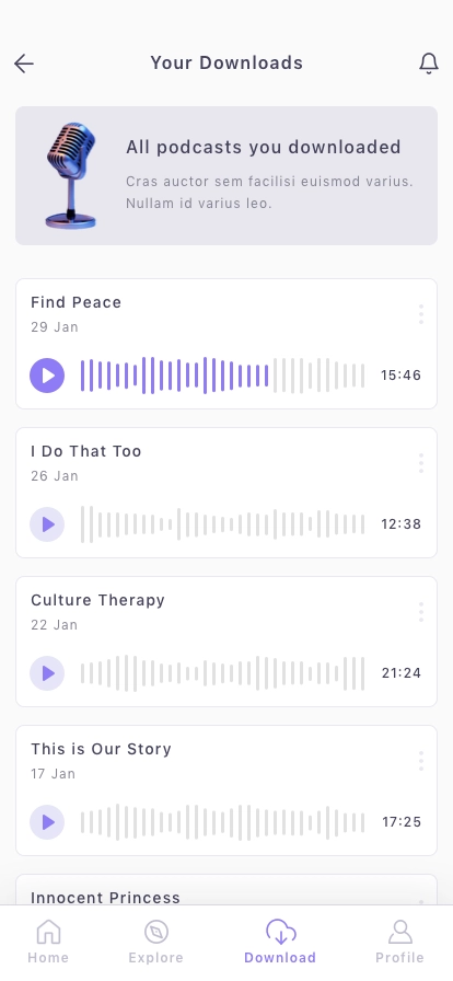 Podcast Platform Mobile App UI Kit - Screenshot 5