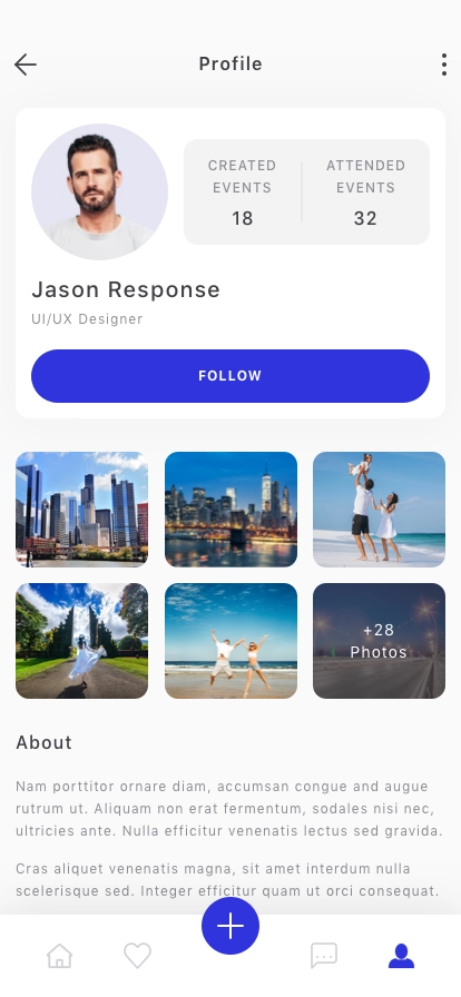 Profile Pages Mobile App UI Kit - Screenshot 4