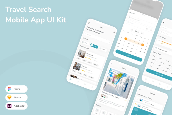 Travel Search Mobile App UI Kit