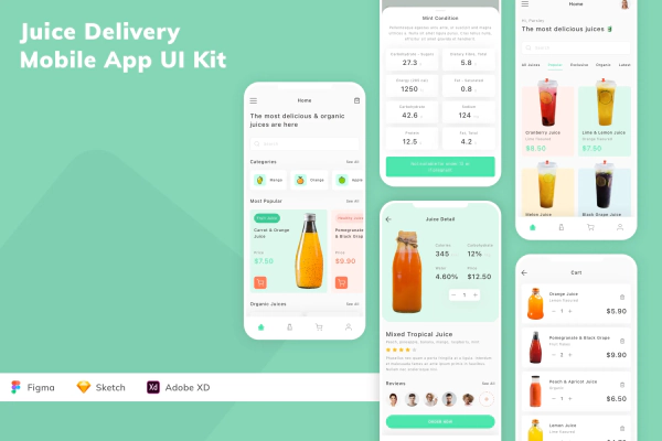Juice Delivery Mobile App UI Kit