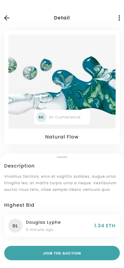 NFT Marketplace Platform Mobile App UI Kit - Screenshot 2