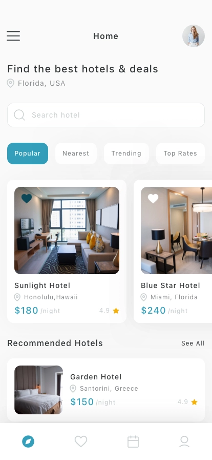 Hotel Booking Mobile App UI Kit - Screenshot 1