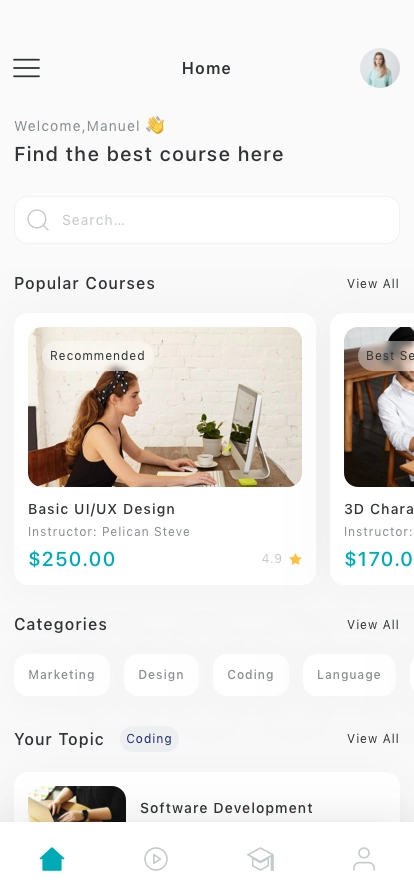 Course Mobile App UI Kit - Screenshot 2