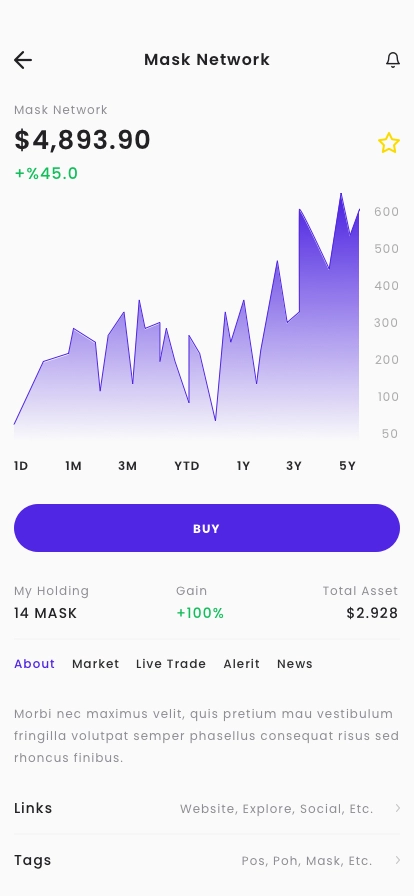 Cryptocurrency Investment Wallet App UI Kit - Screenshot 5