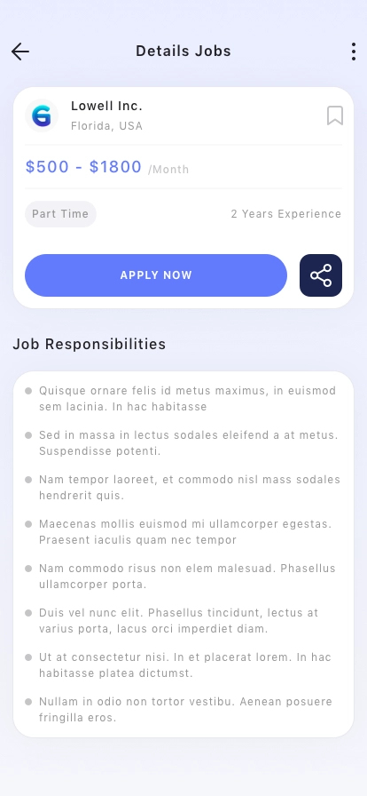 Job Search Platform Mobile App UI Kit - Screenshot 2
