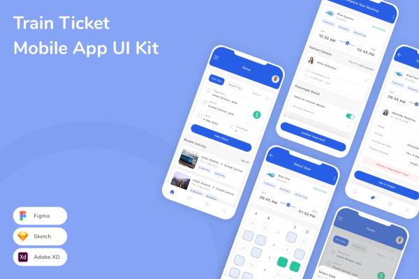 Train Ticket Mobile App UI Kit