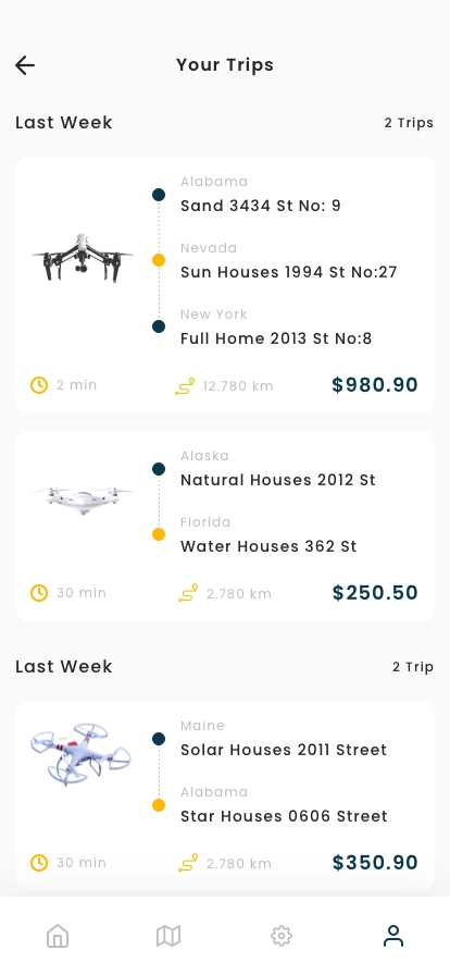 Air Taxi & Drone Mobile App UI Kit - Screenshot 2