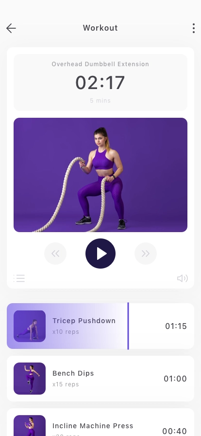 Workouts & Meal Planner Mobile App UI Kit - Screenshot 3