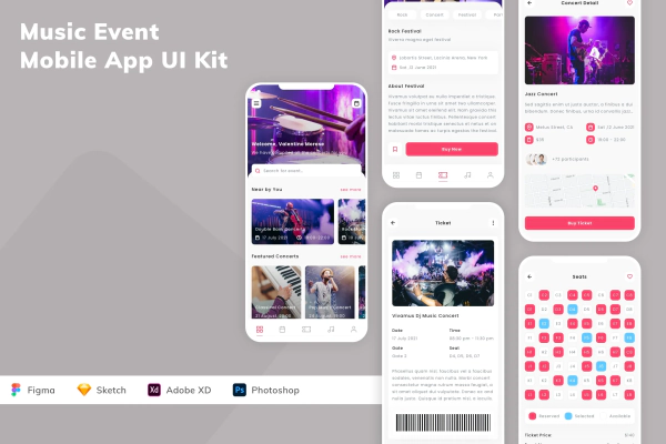 Music Event Mobile App UI Kit
