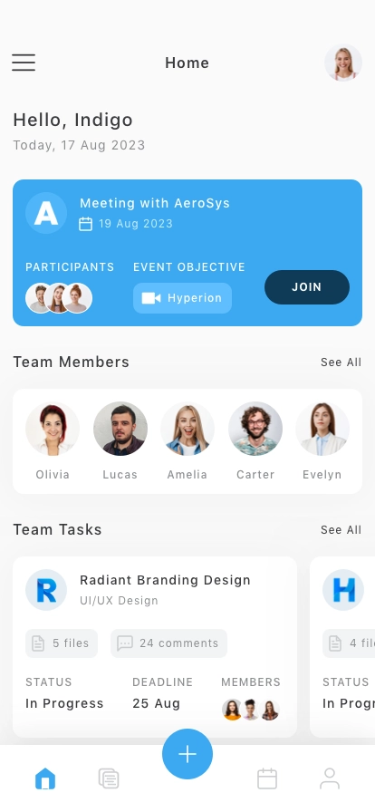 Team Management Mobile App UI Kit for Figma, Sketch & XD | UIworkshop