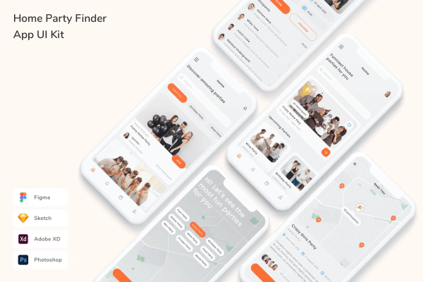 Home Party Finder App UI Kit