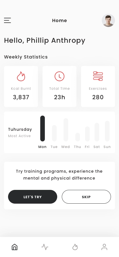 Fitness & Workout Mobile App UI Kit - Screenshot 1