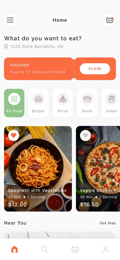Fastfood Delivery Mobile App UI Kit - Screenshot 1