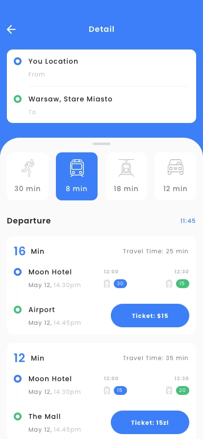 Public Transport App UI Kit - Screenshot 2