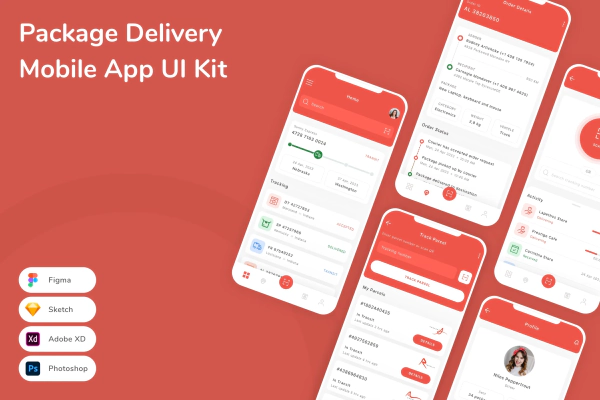 Package Delivery Mobile App UI Kit