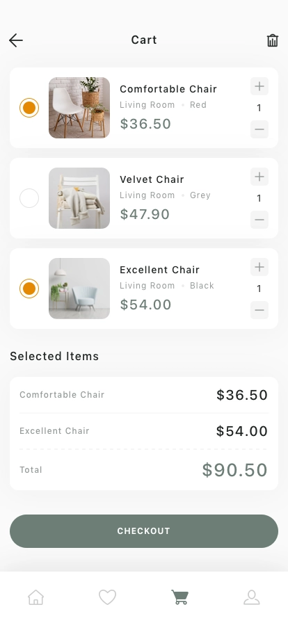 Furniture Shop Mobile App UI Kit - Screenshot 4
