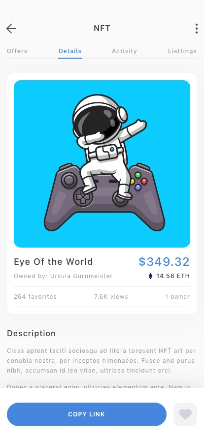 NFT Marketplace Mobile App UI Kit - Screenshot 3