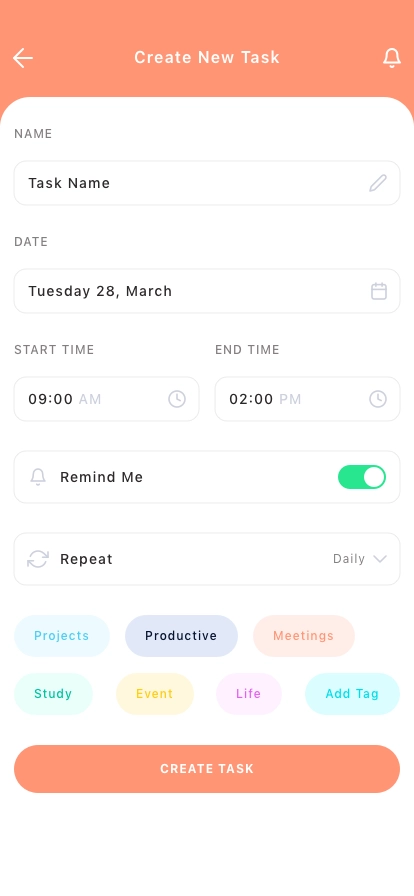 Task & Pomodoro Timer Mobile App UI Kit - Screenshot 2