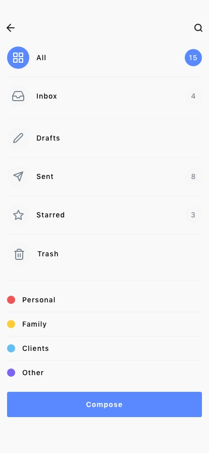 Mail Client Mobile App UI Kit - Screenshot 1