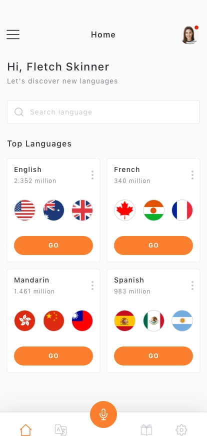 Dictionary & Language Translate Mobile App UI Kit - Screenshot 1