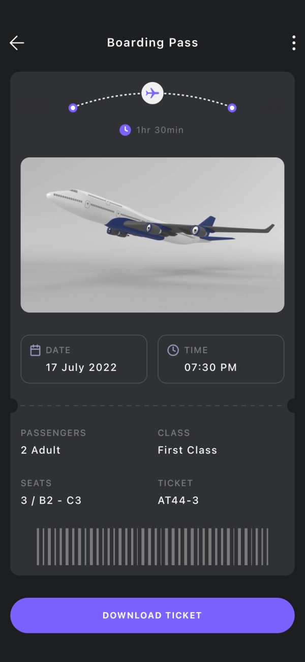 Booking Flight Ticket Mobile App UI Kit - Screenshot 2