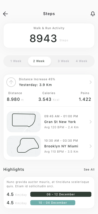 Health Tracker Mobile App UI Kit - Screenshot 2