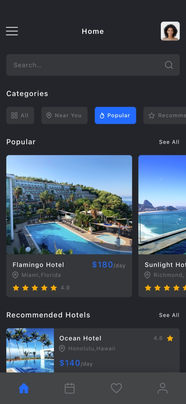 Hotel Find & Booking Mobile App UI Kit - Screenshot 1