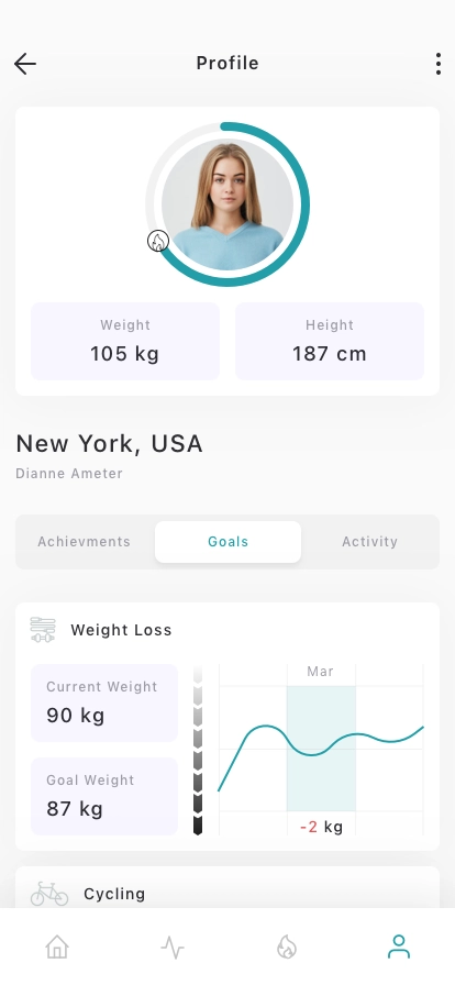 Health & Fitness Tracker Mobile App UI Kit - Screenshot 2