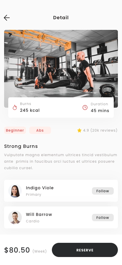 Fitness & Workout Mobile App UI Kit - Screenshot 4