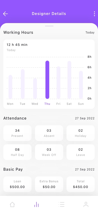 HRM & Payroll Management Mobile App UI Kit - Screenshot 3