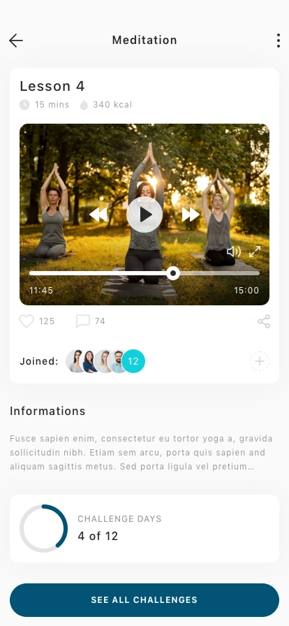 Yoga & Meditation Mobile App UI Kit - Screenshot 3