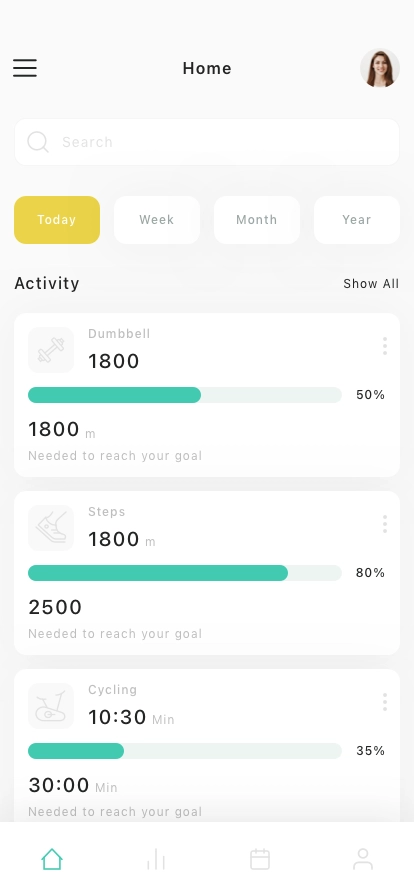 Fitness Tracking Mobile App UI Kit - Screenshot 1