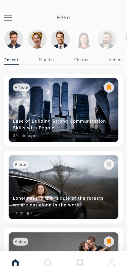 Blog & Online Newspaper Mobile App UI Kit - Screenshot 1