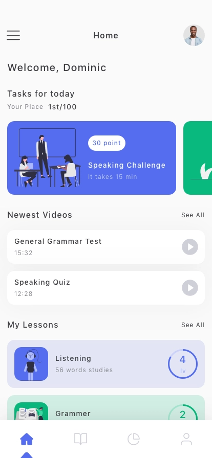 Language Learning Mobile App UI Kit - Screenshot 1