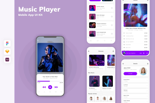 Music Player Mobile App UI Kit
