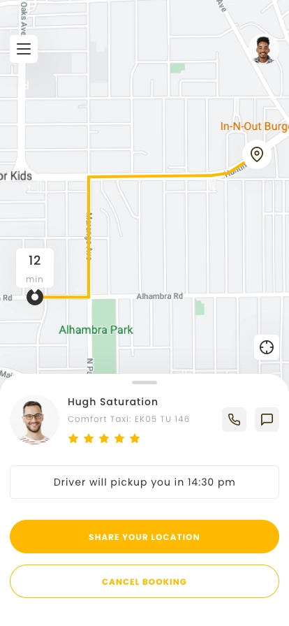 Taxi Booking Mobile App UI Kit - Screenshot 2