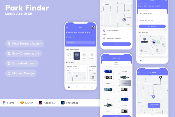 Park Finder Mobile App UI Kit