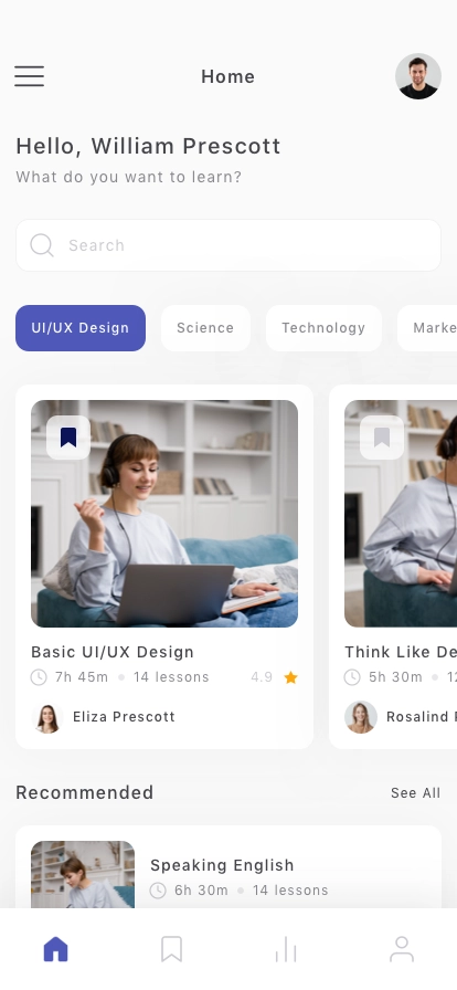 Learning Mobile App UI Kit - Screenshot 1