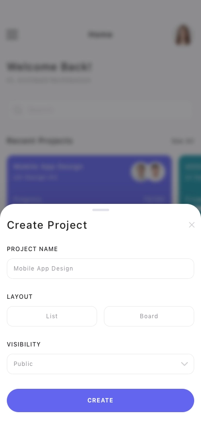 Project Management Mobile App UI Kit - Screenshot 2
