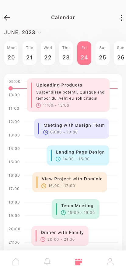 Planning Calendar Mobile App UI Kit - Screenshot 1