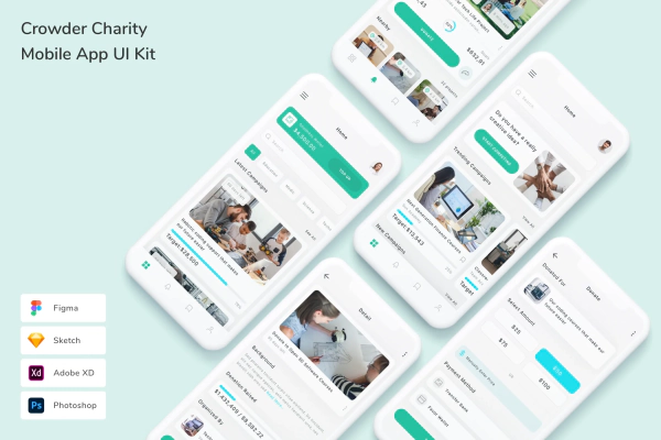 Crowder Charity Mobile App UI Kit