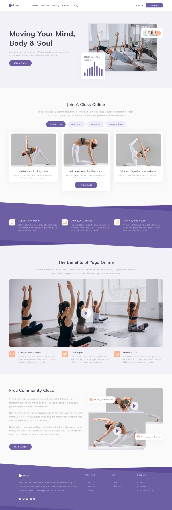 Mind & Body Wellness Landing Page Template UI Kit - Screenshot 1