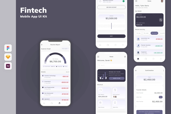 Fintech Mobile App UI Kit