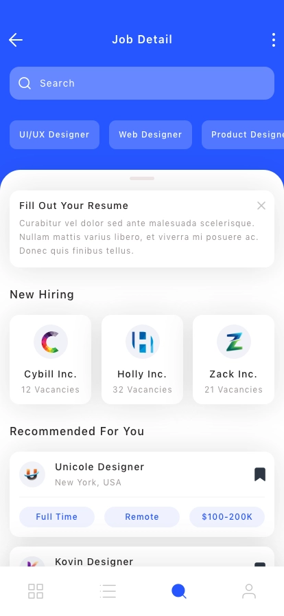 Job Finder & Hiring Platform Mobile App UI Kit - Screenshot 3