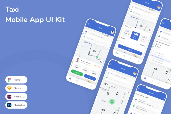 Taxi Mobile App UI Kit