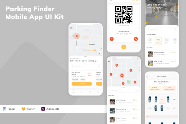 Parking Finder Mobile App UI Kit