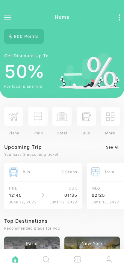 Ticket Booking Mobile App UI Kit - Screenshot 1