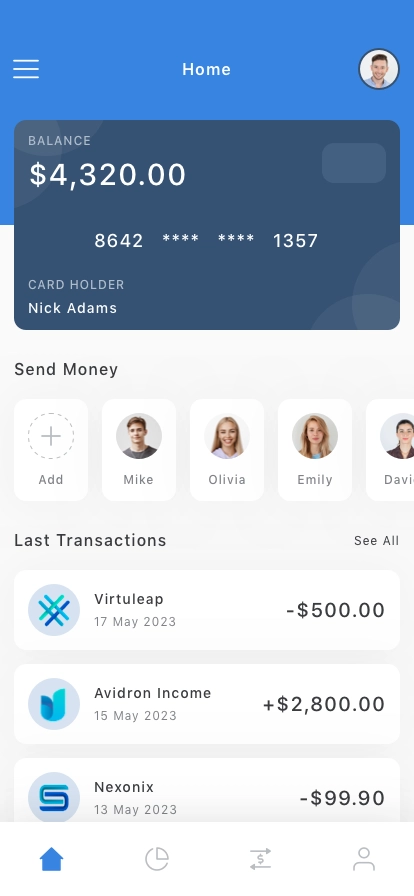 Payment & Finance Mobile App UI Kit - Screenshot 1