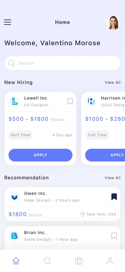 Job Search Platform Mobile App UI Kit - Screenshot 1